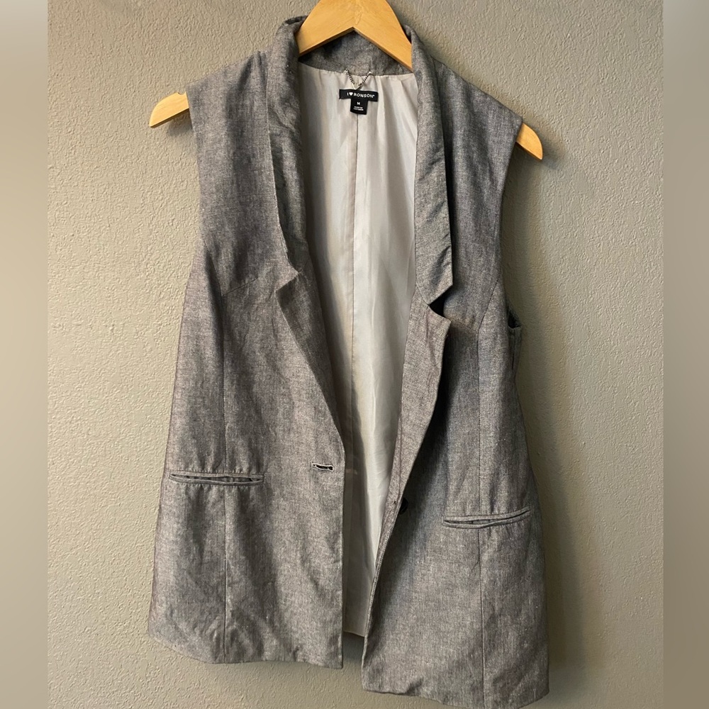 I Heart Ronson Linen Vest - Picture 6 of 7